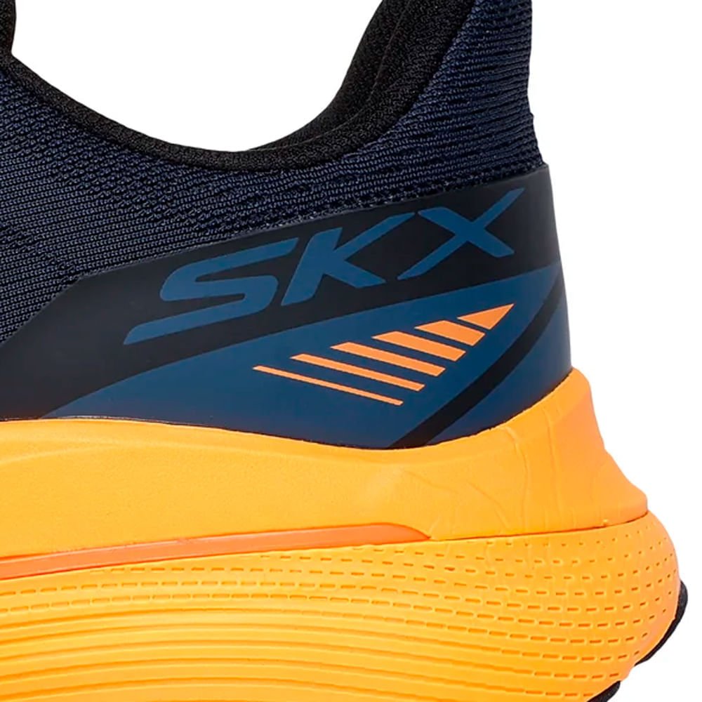Tênis Masculino Skechers Max Cushioning Propulsion Preto Azul/Laranja 5