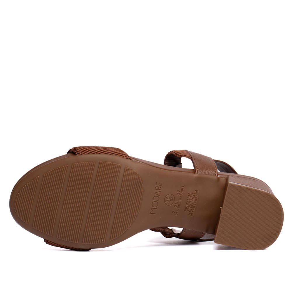 Sandália Feminina Modare Elástico Canelado Marrom Marrom 2