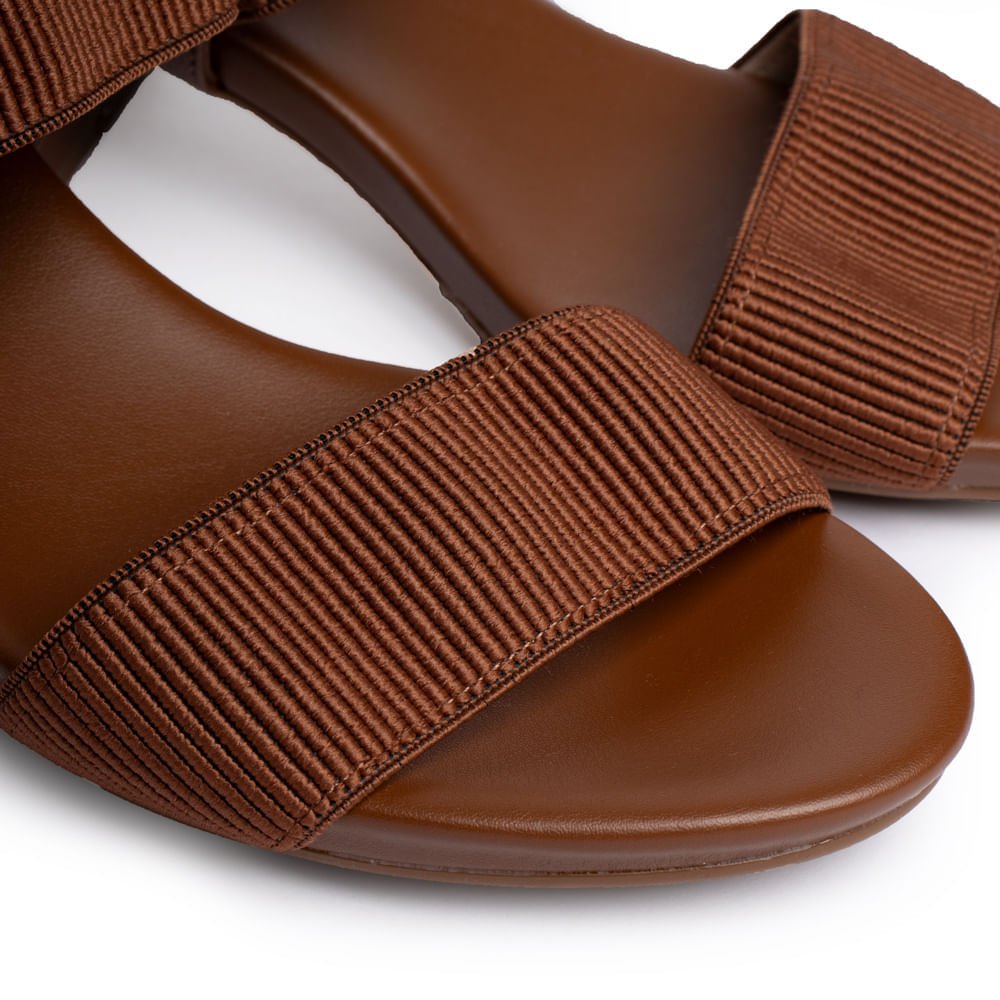 Sandália Feminina Modare Elástico Canelado Marrom Marrom 4