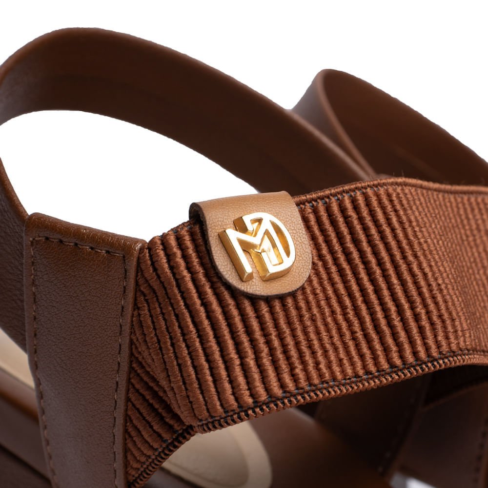 Sandália Feminina Modare Elástico Canelado Marrom Marrom 5