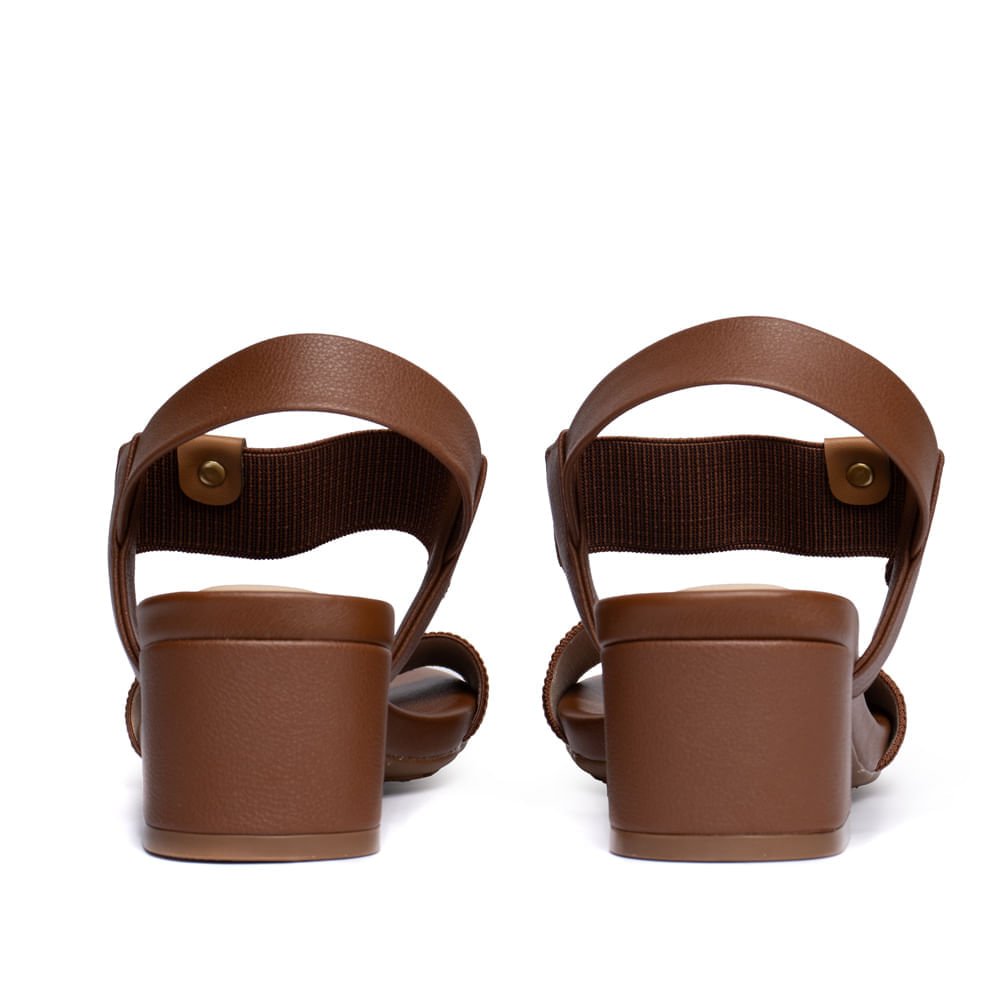 Sandália Feminina Modare Elástico Canelado Marrom Marrom 3