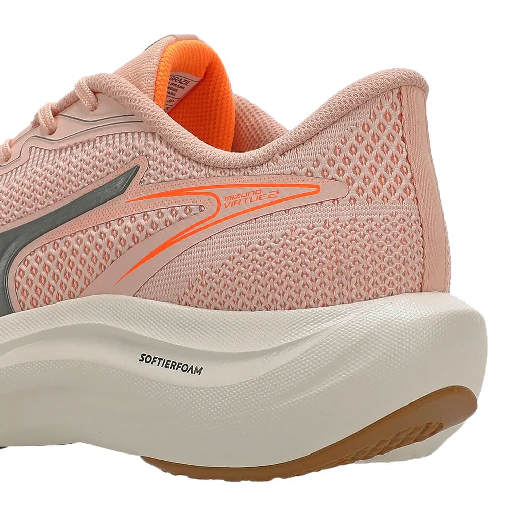 Tênis Feminino Mizuno Virtue 2 Amortecimento Leve Rosa Claro Rosa Claro 4