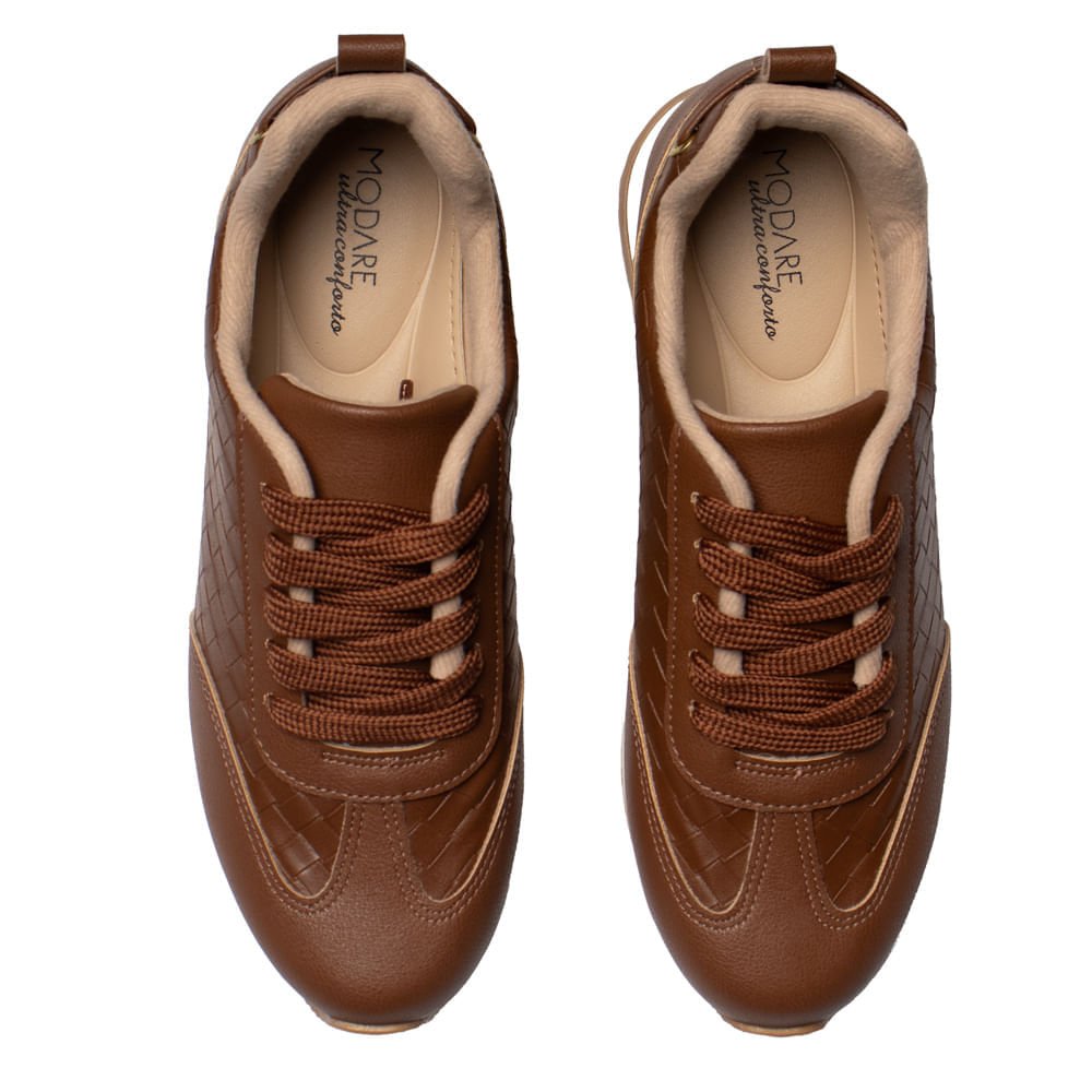 Tênis Feminino Modare Napa Tresse Calce Fácil Avela Avelã 4
