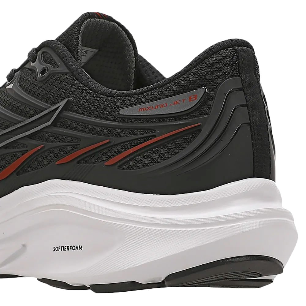 Tênis Masculino Mizuno Jet 8 SOFTIERFOAM Preto/Vermelho Preto/Vermelho 5