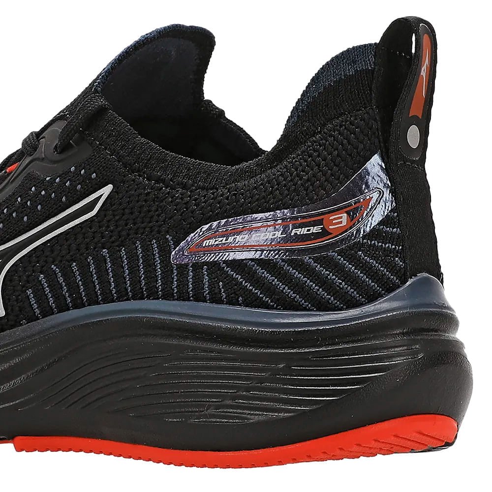 Tênis Juvenil Mizuno Cool Ride 3 SoftierFoam Preto/Vermelho Preto/Vermelho 5