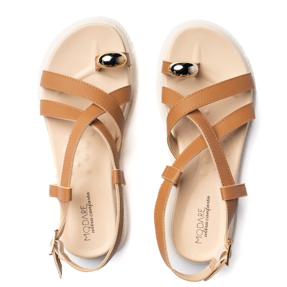 Sandália Feminina Modare Reflex Sense Flatform Marrom/Bege Marrom/Bege 4