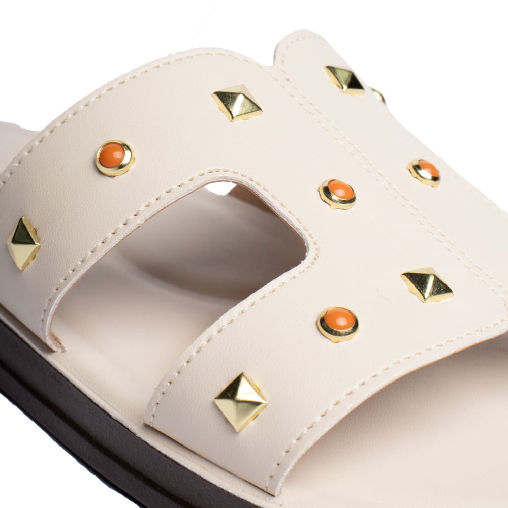 Rasteira Slide Feminina Via Scarpa Bege Claro Bege Claro 4