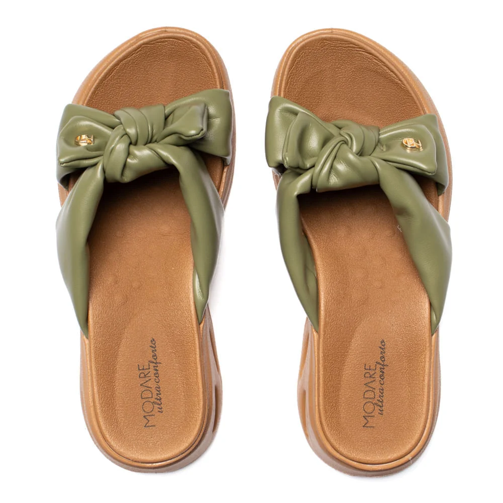 Tamanco Feminino Modare Laço Soft Touch Verde Musgo Musgo 4