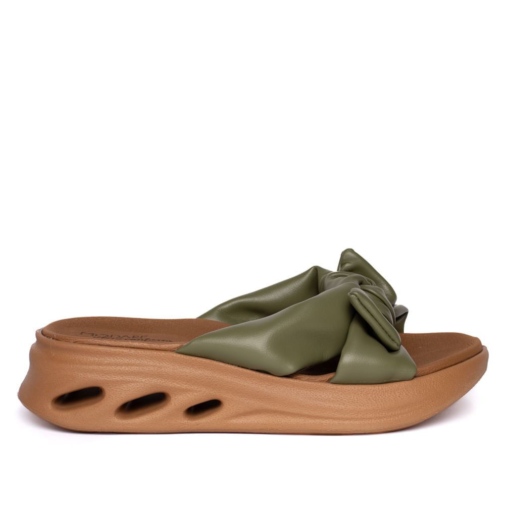 Tamanco Feminino Modare Laço Soft Touch Verde Musgo