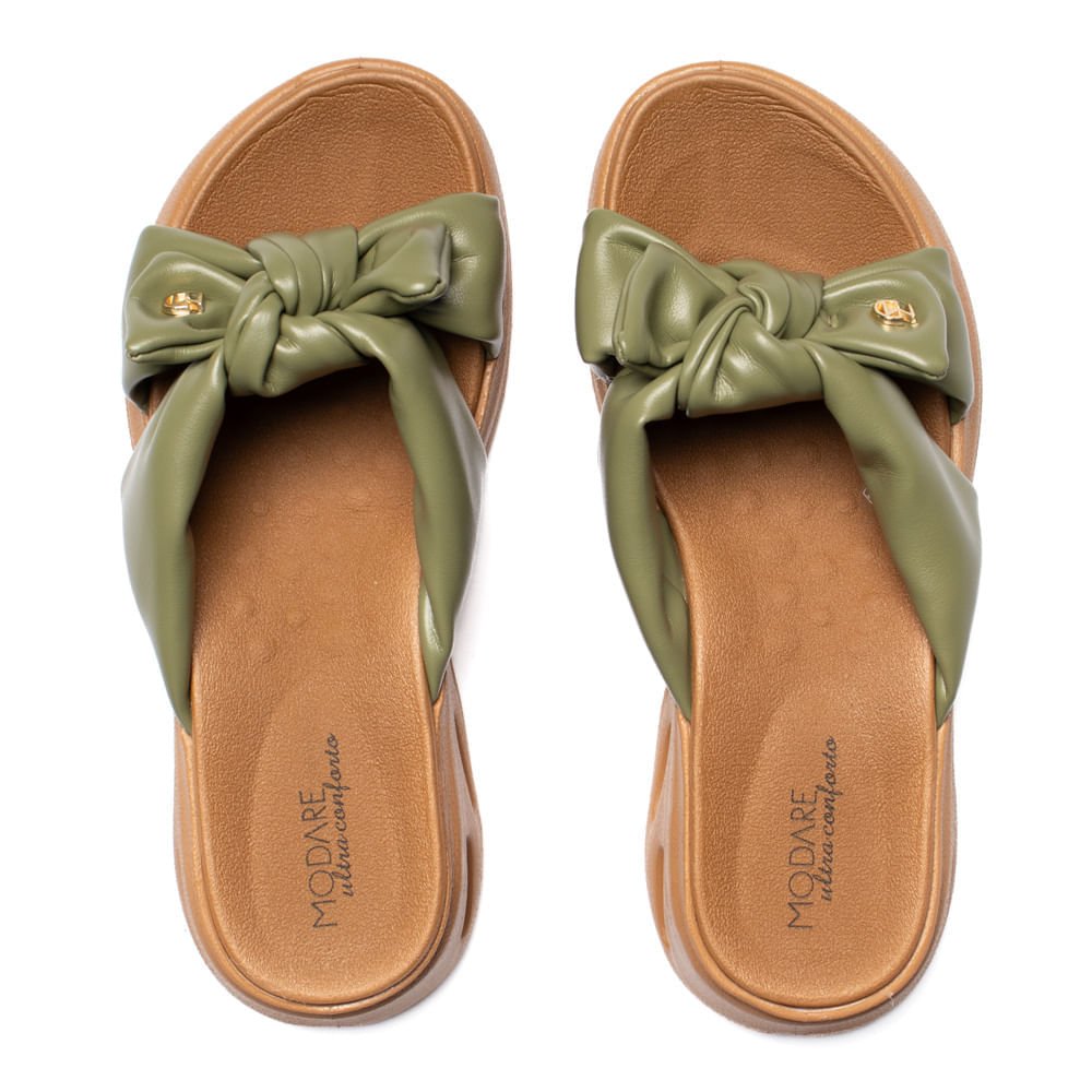 Tamanco Feminino Modare Laço Soft Touch Verde Musgo Musgo 4