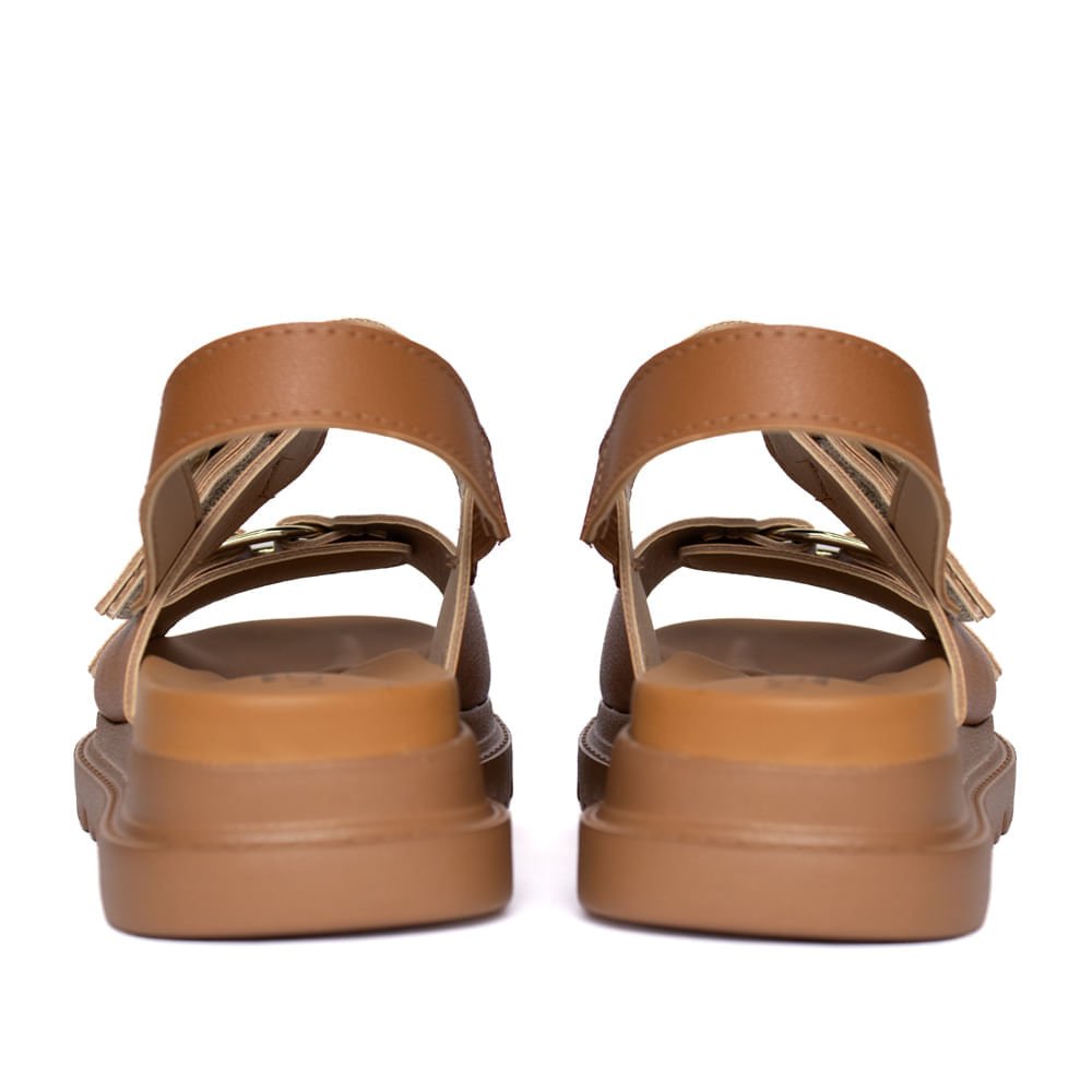 Sandália Feminina Modare Flatform Fivelas Caramelo/Bege Caramelo 3