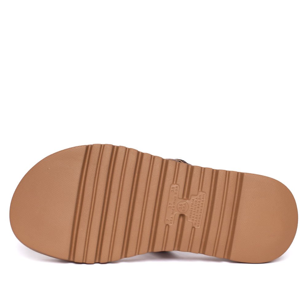 Tamanco Feminino Modare Flatform Tiras Strass Avelã Avelã 2