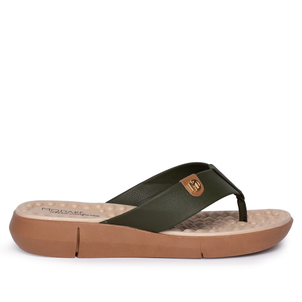 Chinelo Feminino Modare Napa Floather Verde Oliva/Bege