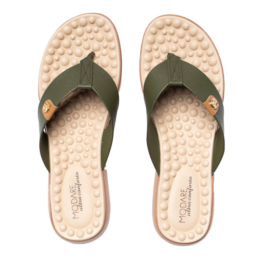 Chinelo Feminino Modare Napa Floather Verde Oliva/Bege Verde 4
