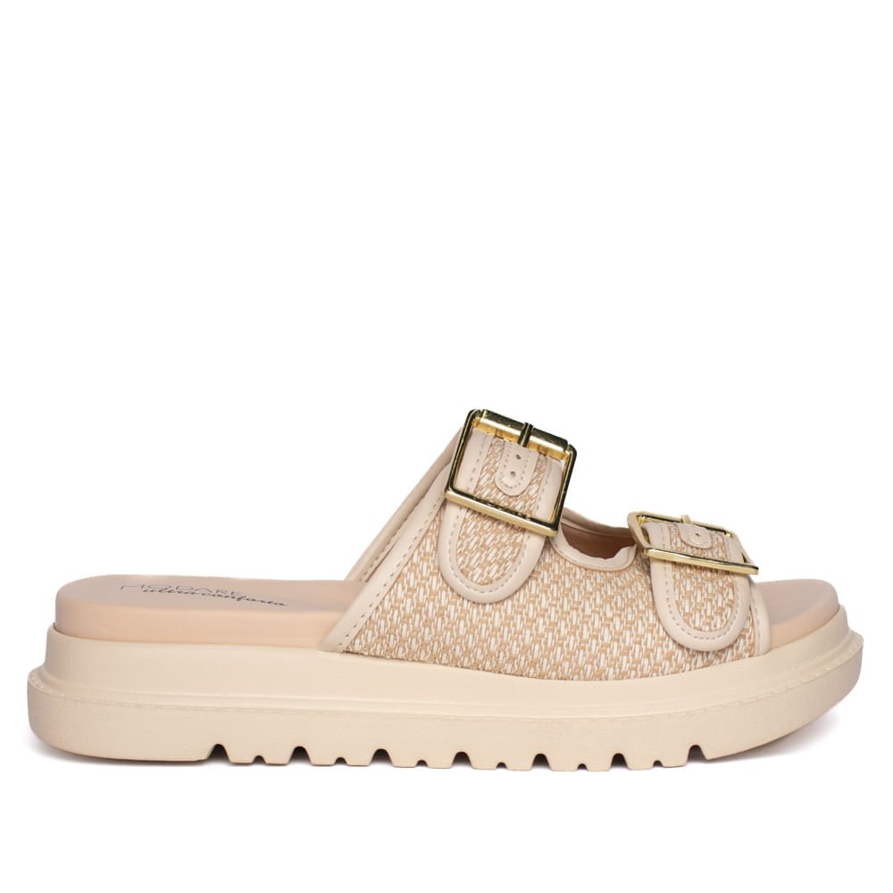 Tamanco Feminino Modare  Soft Touch Creme/Dourado