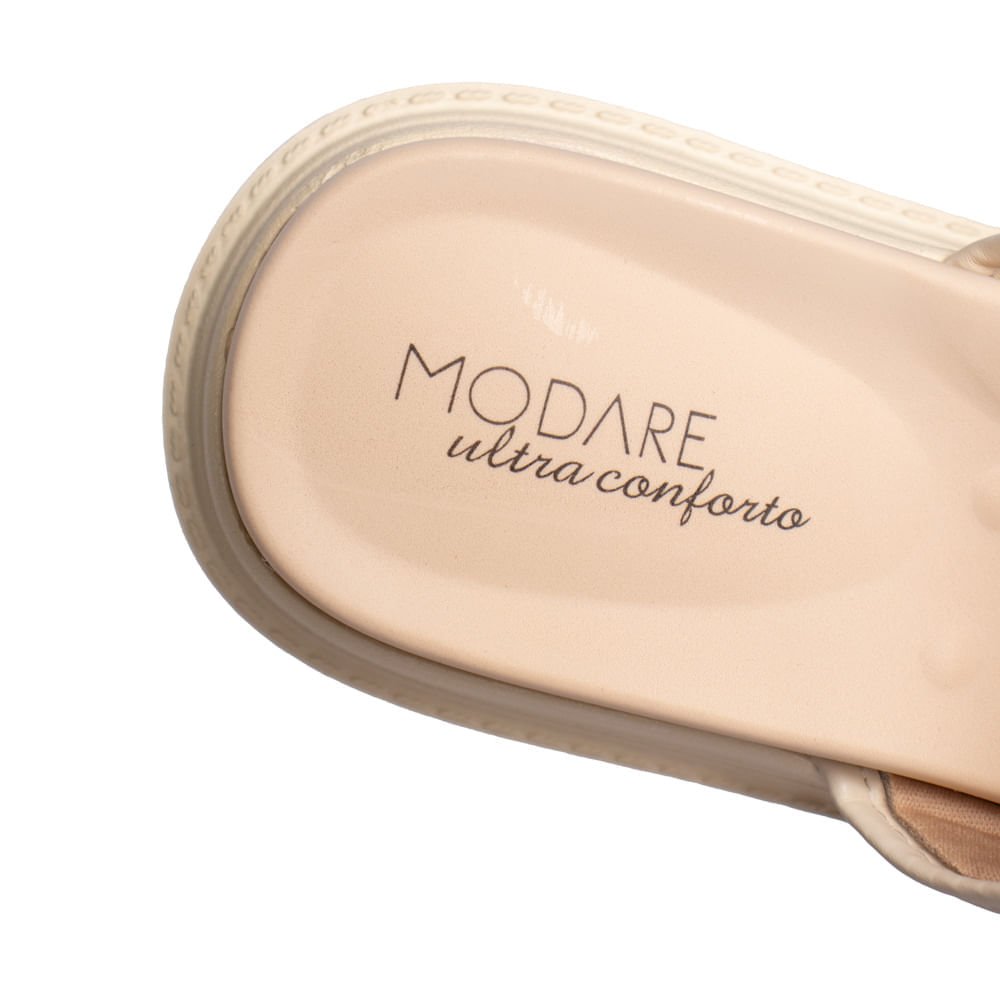 Tamanco Feminino Modare Soft Touch Creme/Dourado Creme 6