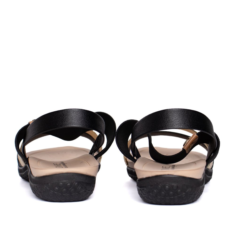 Sandália Feminina Modare Napa Elástico Preta/Dourada Preto/Dourado 3