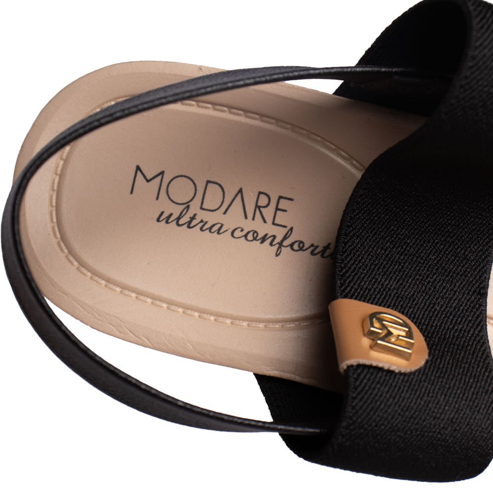 Sandália Feminina Modare Napa Elástico Preta/Dourada Preto/Dourado 6
