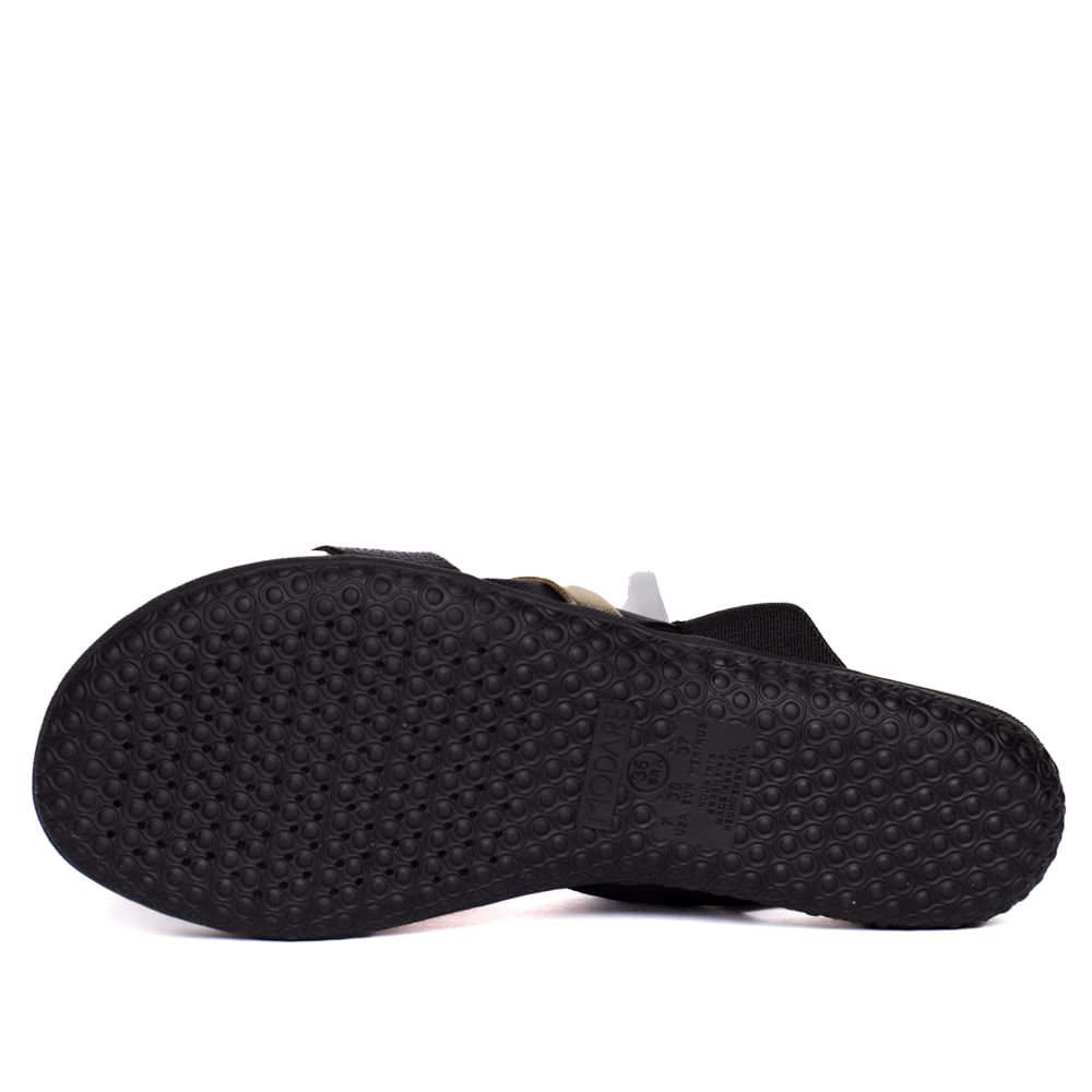 Sandália Feminina Modare Napa Elástico Preta/Dourada Preto/Dourado 2