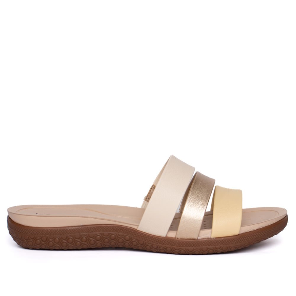 Tamanco Feminino Modare Napa Ultraconforto Bege/Dourado