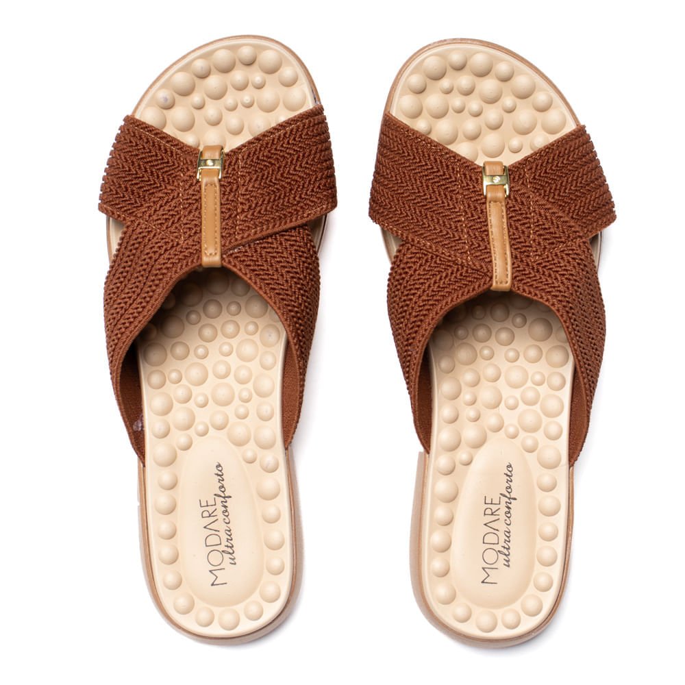 Tamanco Feminino Modare Elástico Ultra Conforto Marrom Marrom 4