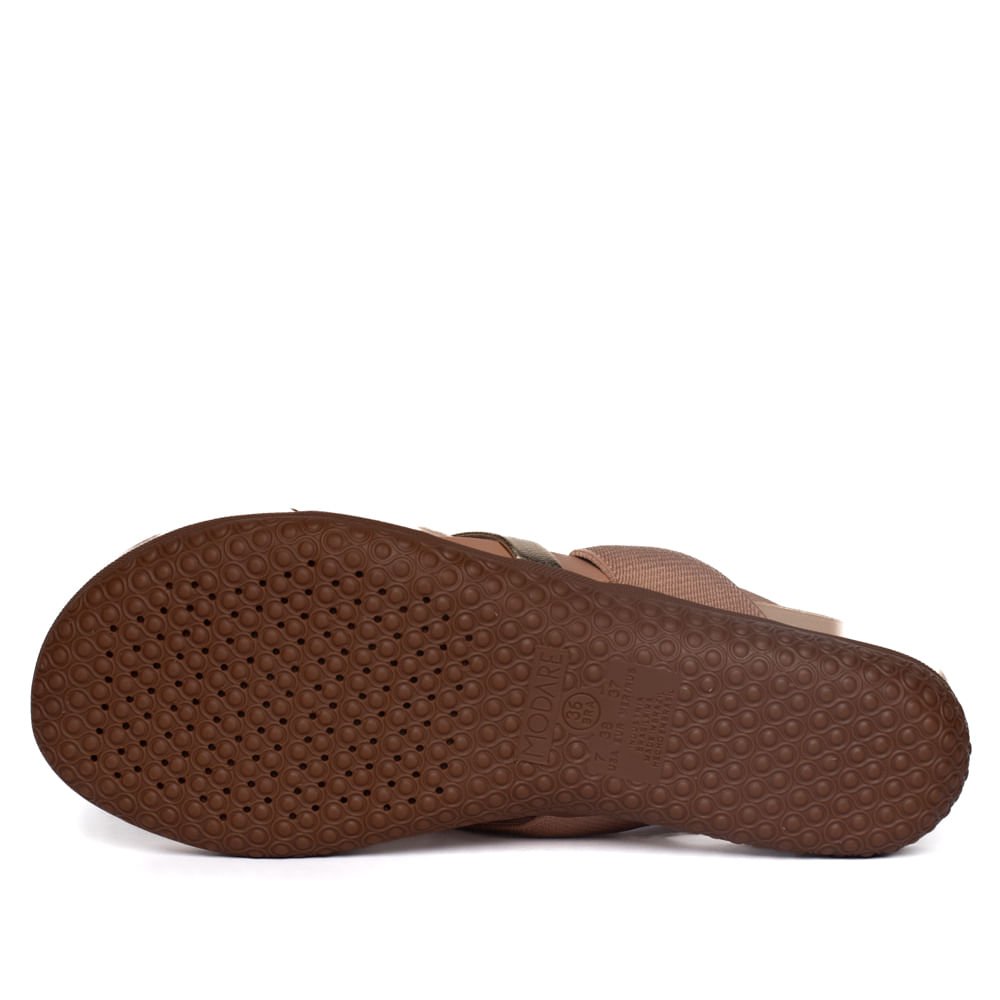 Sandália Feminina Modare Ultra Conforto Nude/Dourado Nude 2