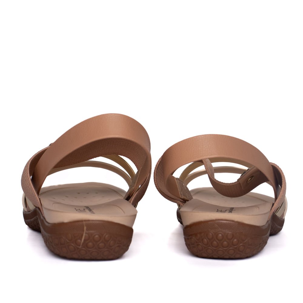 Sandália Feminina Modare Ultra Conforto Nude/Dourado Nude 3