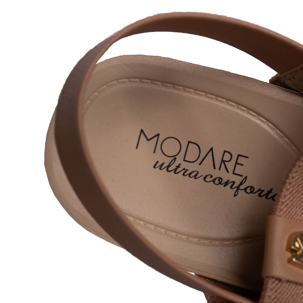 Sandália Feminina Modare Ultra Conforto Nude/Dourado Nude 6