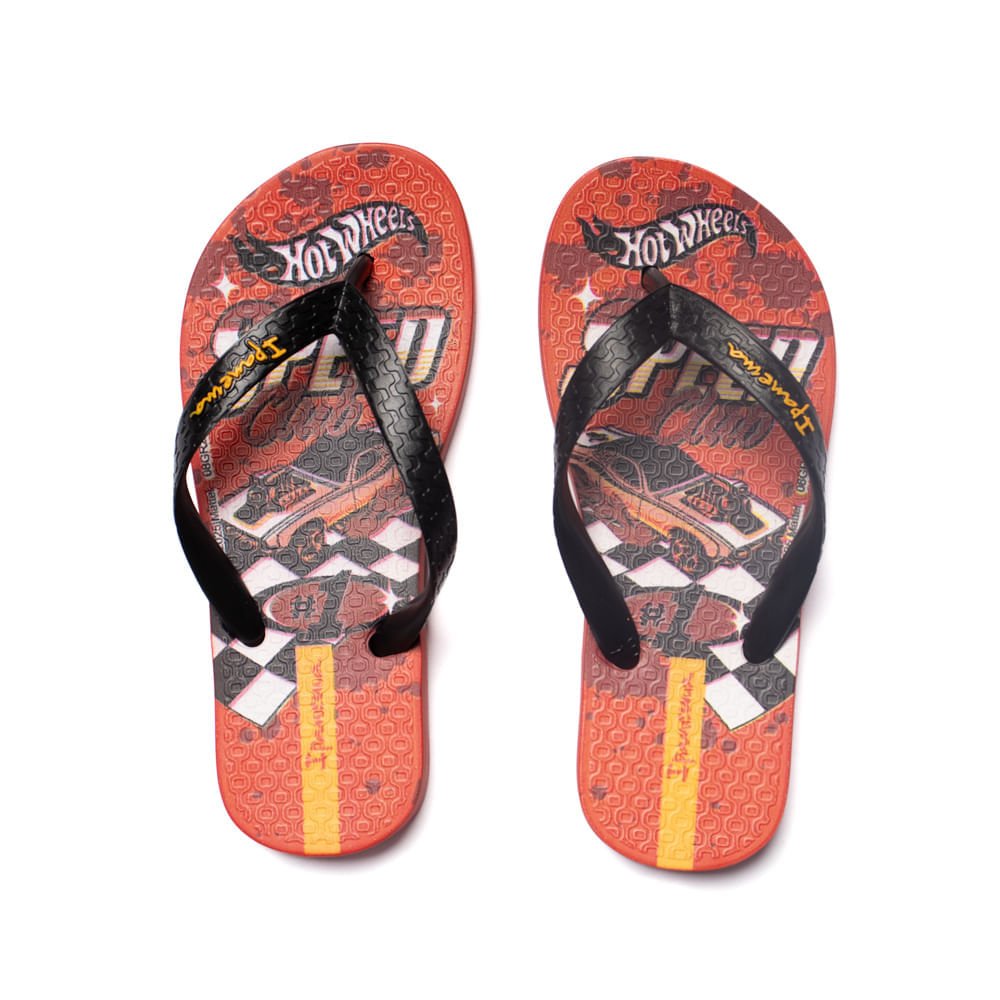 Chinelo Infantil Ipanema Hot Wheels Preto/vermelho