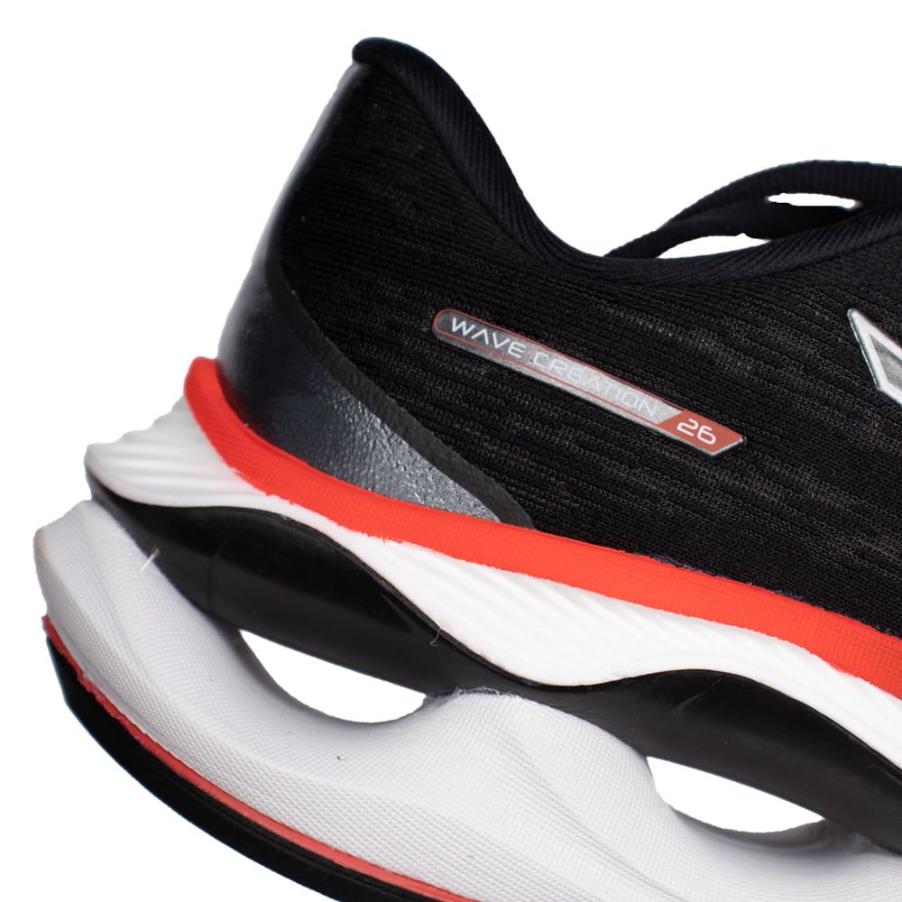 Tênis Masculino Mizuno Wave Creation 26 Mesh Preto/Vermelho Preto/Vermelho 6