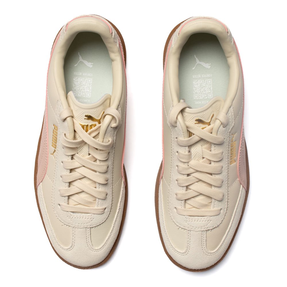 Tênis Feminino Puma Club II Couro Camurça Nude/Rosa Nude 4