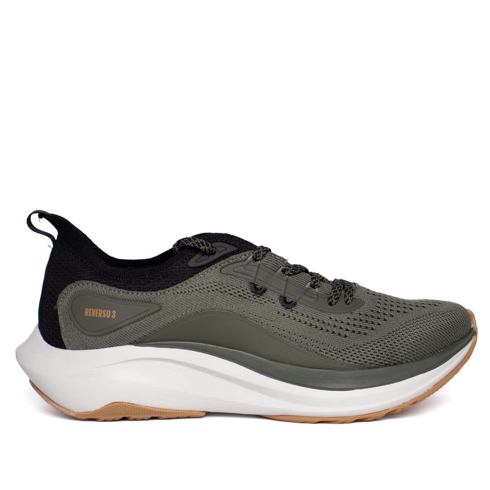 Tênis Masculino Olympikus Reverso 3 Eleva+ Militar/Preto