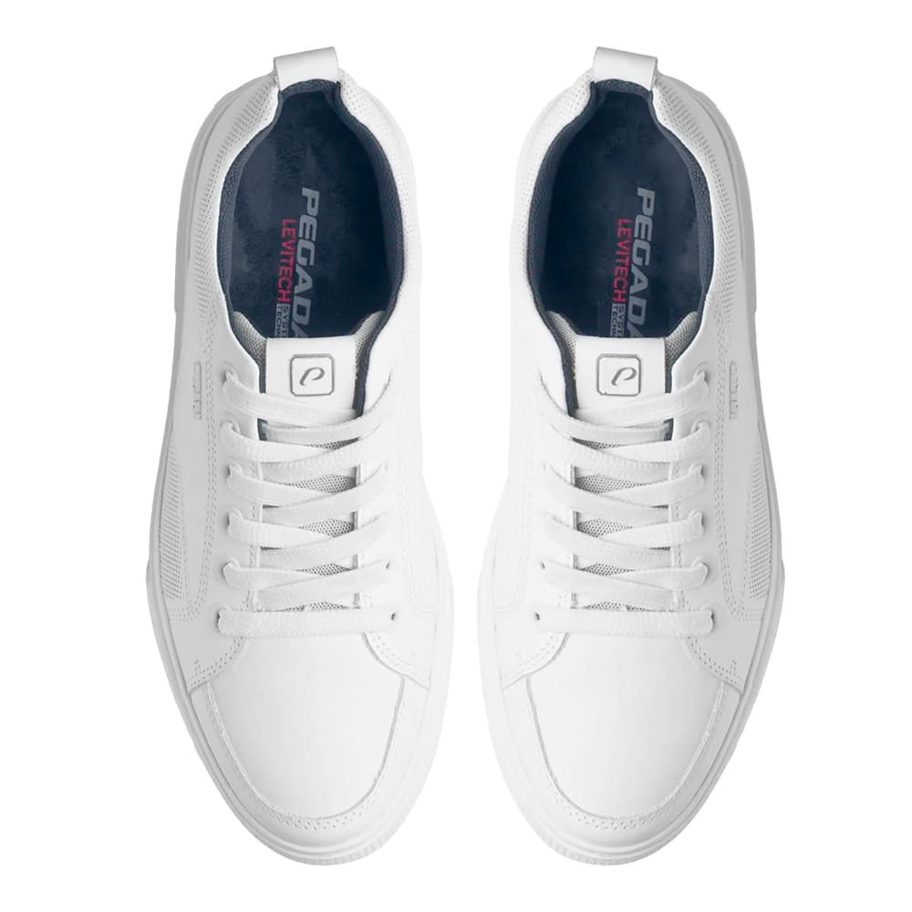 Sapatênis Masculino Pegada Couro Branco Branco 4