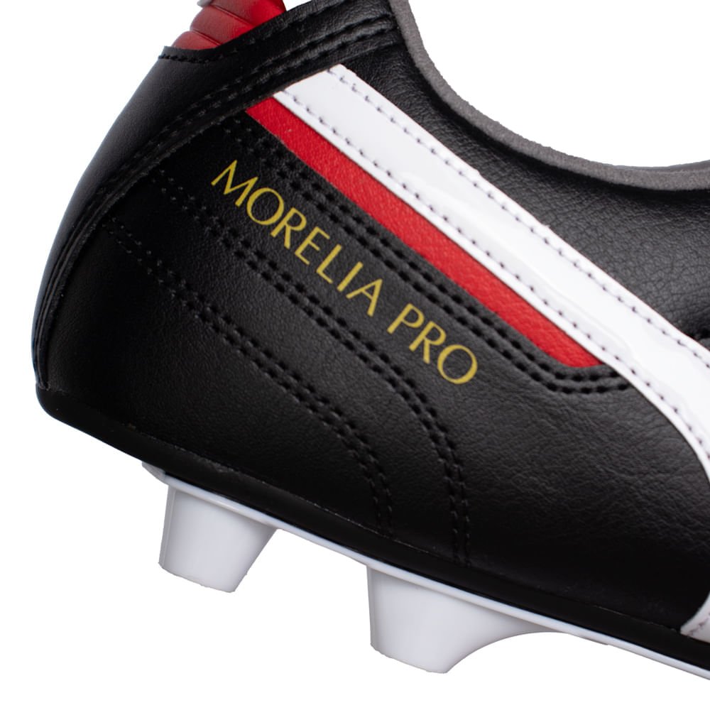 Chuteira Campo Mizuno Morelia II Pro K-Leather Preto/Branco Preto/Branco 5