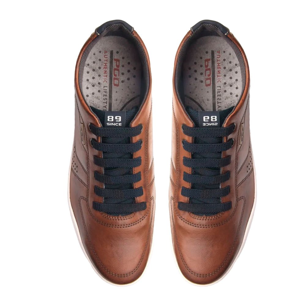 Sapatênis Masculino Pegada Microfibra Fibertech Marrom Marrom 3