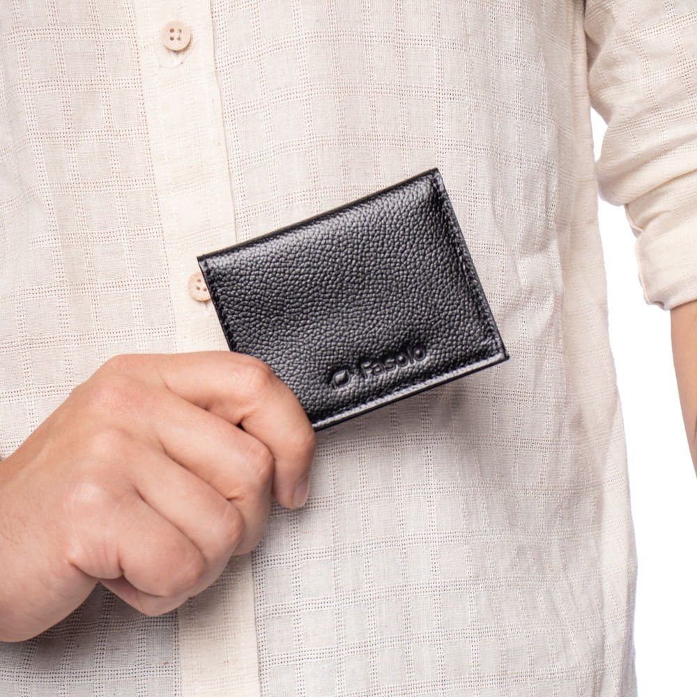 Carteira Masculina Fasolo U221143 751 Couro Slim Preto Preto 4