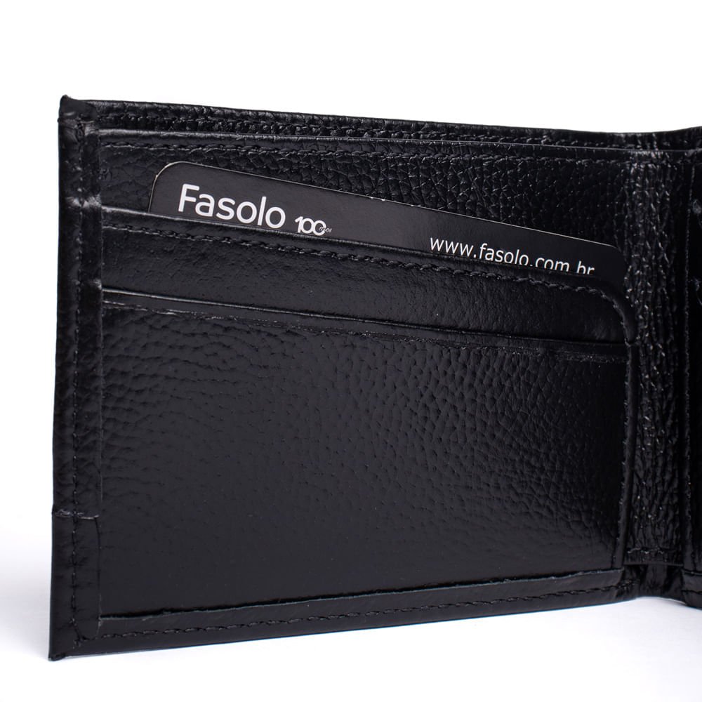 Carteira Masculina Fasolo K907143751 Couro Preta Preto 4