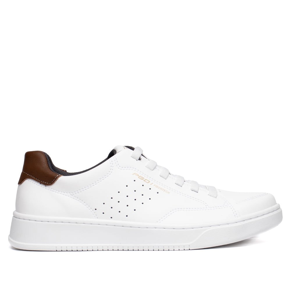 Sapatênis Masculino Pegada Fibertech Off Branco/Marrom