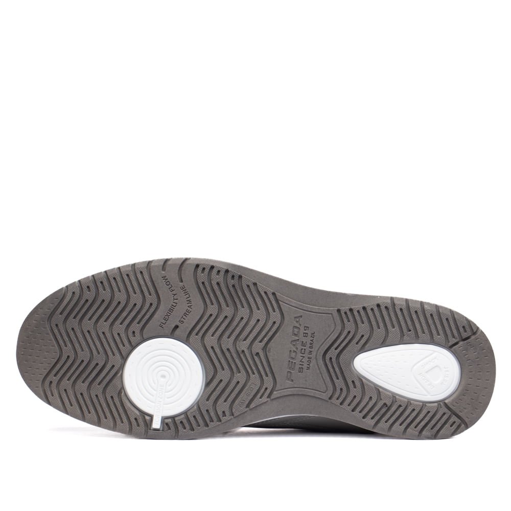 Sapatênis Masculino Pegada Shock Resist Zíper Branco/Cinza Cinza/Branco 2