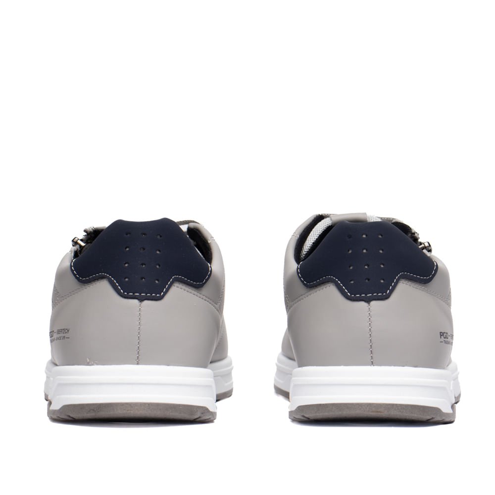 Sapatênis Masculino Pegada Shock Resist Zíper Branco/Cinza Cinza/Branco 3