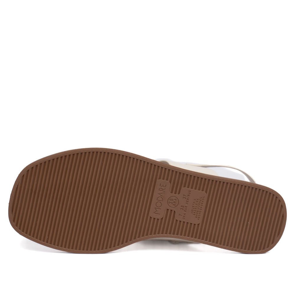 Sandália Rasteira Feminina Modare com Pedraria Off White Off White 2