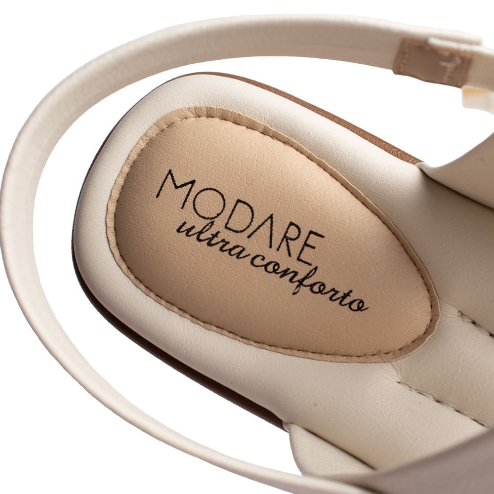 Sandália Rasteira Feminina Modare com Pedraria Off White Off White 6