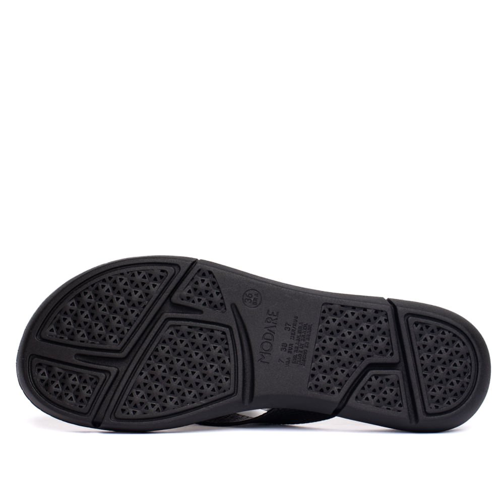 Chinelo Feminino Modare Anabela com Textura Preto Preto 3