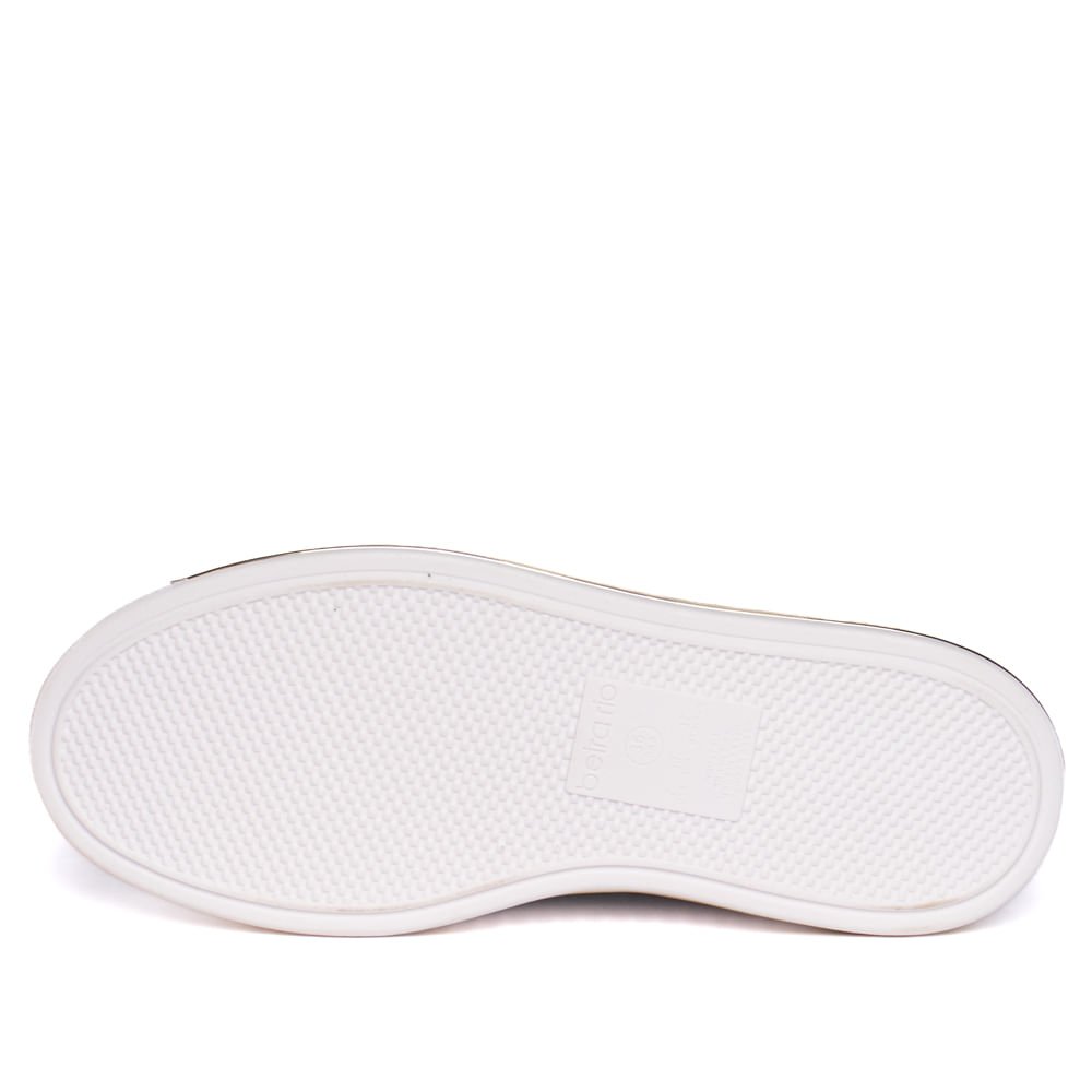 Tênis Feminino Beira Rio Napa Soft Milano Preto Preto/Branco 2