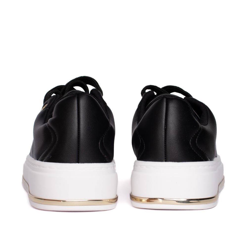 Tênis Feminino Beira Rio Napa Soft Milano Preto Preto/Branco 3