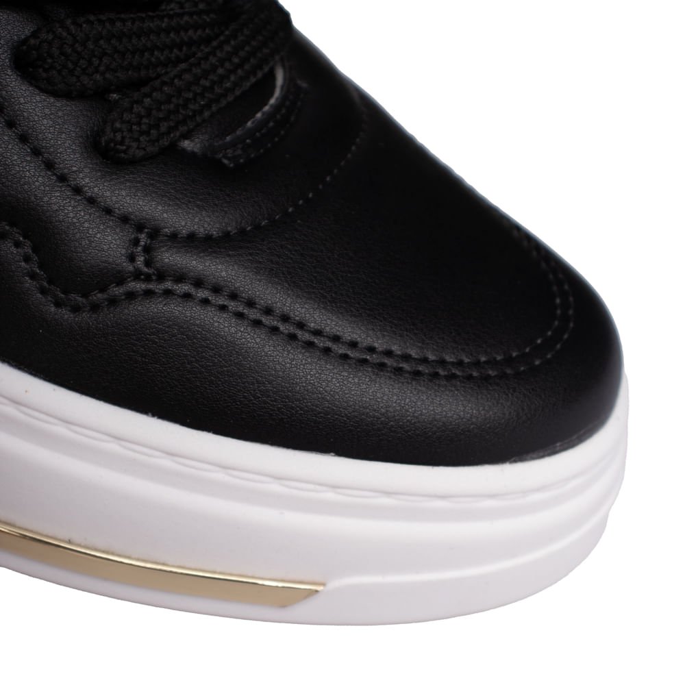 Tênis Feminino Beira Rio Napa Soft Milano Preto Preto/Branco 5