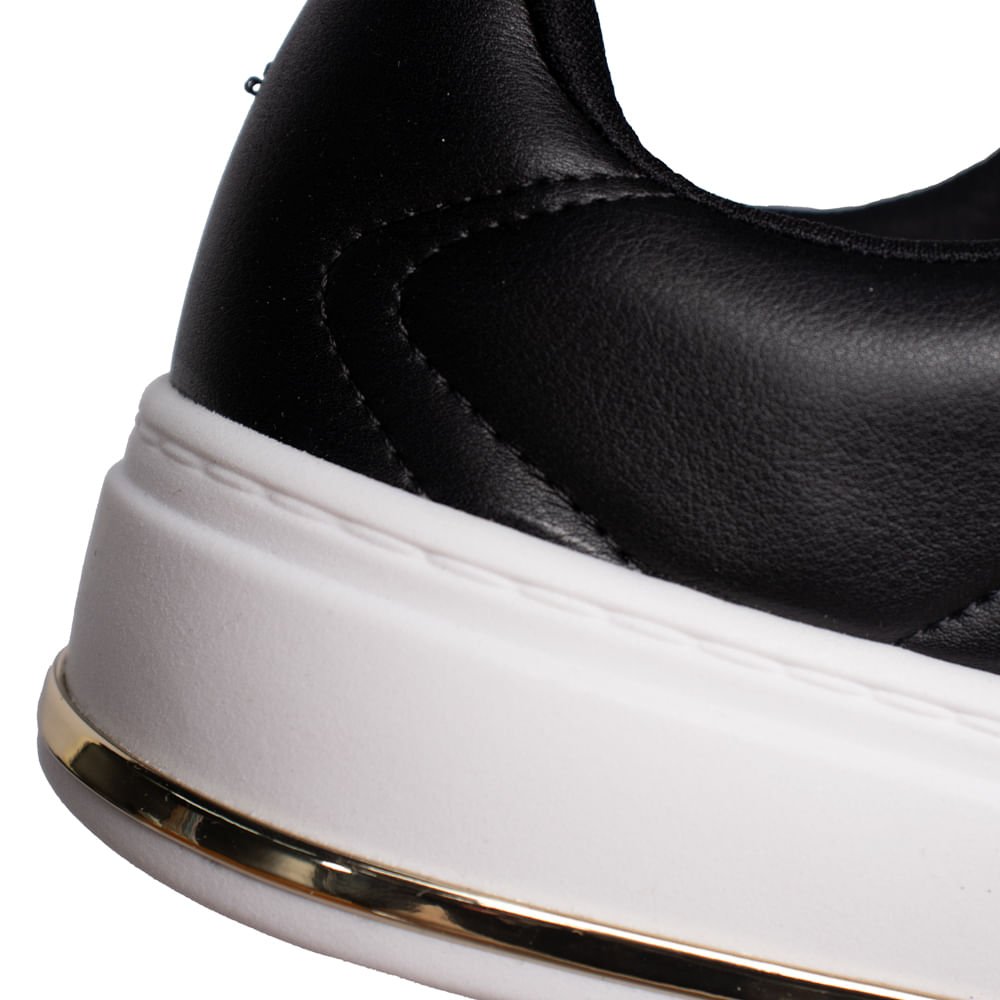 Tênis Feminino Beira Rio Napa Soft Milano Preto Preto/Branco 6