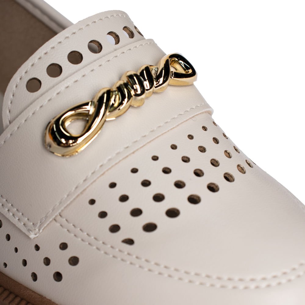 Mocassim Feminino Beira Rio Napa Vazado Off White Off White 5