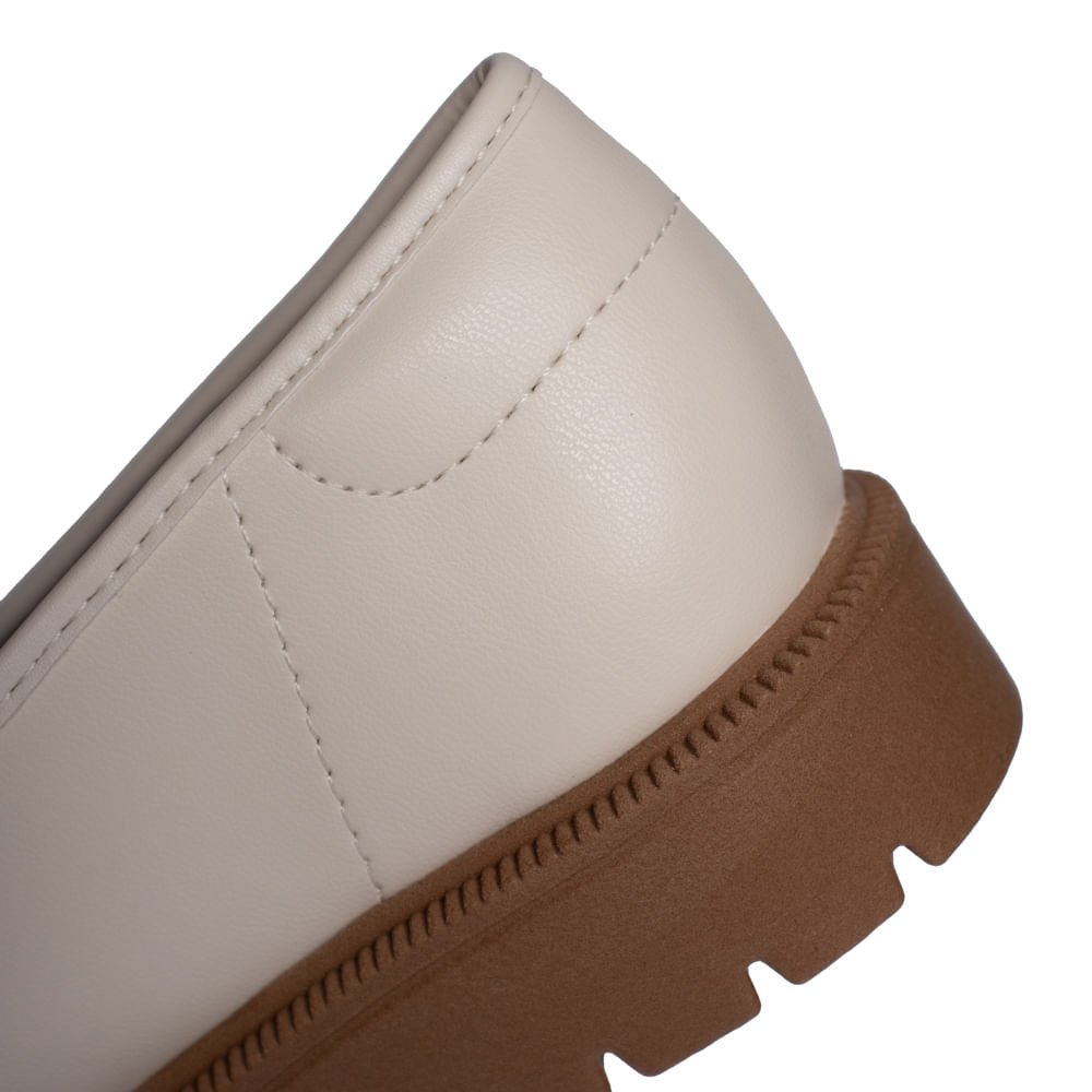 Mocassim Feminino Beira Rio Napa Vazado Off White Off White 6
