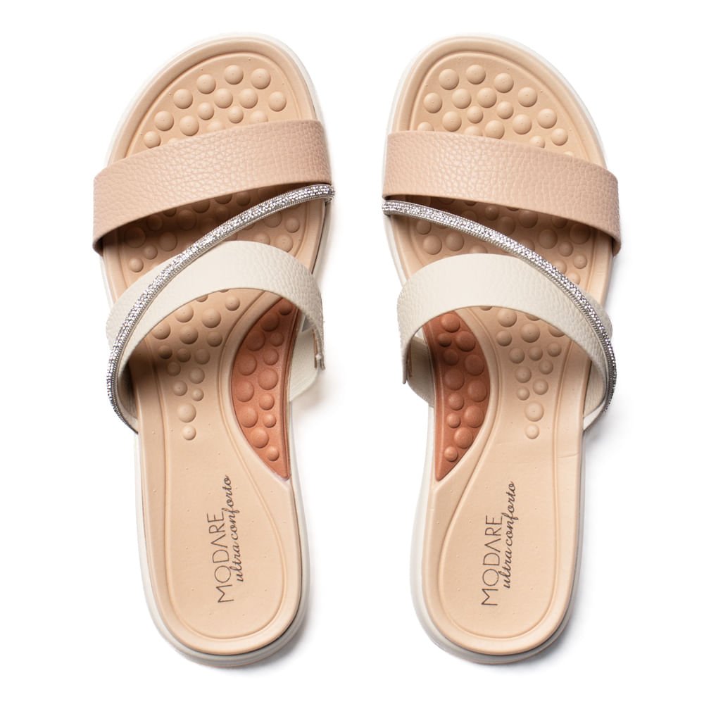 Tamanco Feminino Modare Com Tira de Strass Rosa/branco Rosa/Branco 4